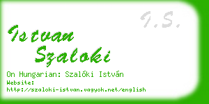 istvan szaloki business card
