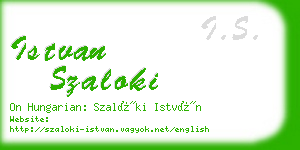 istvan szaloki business card